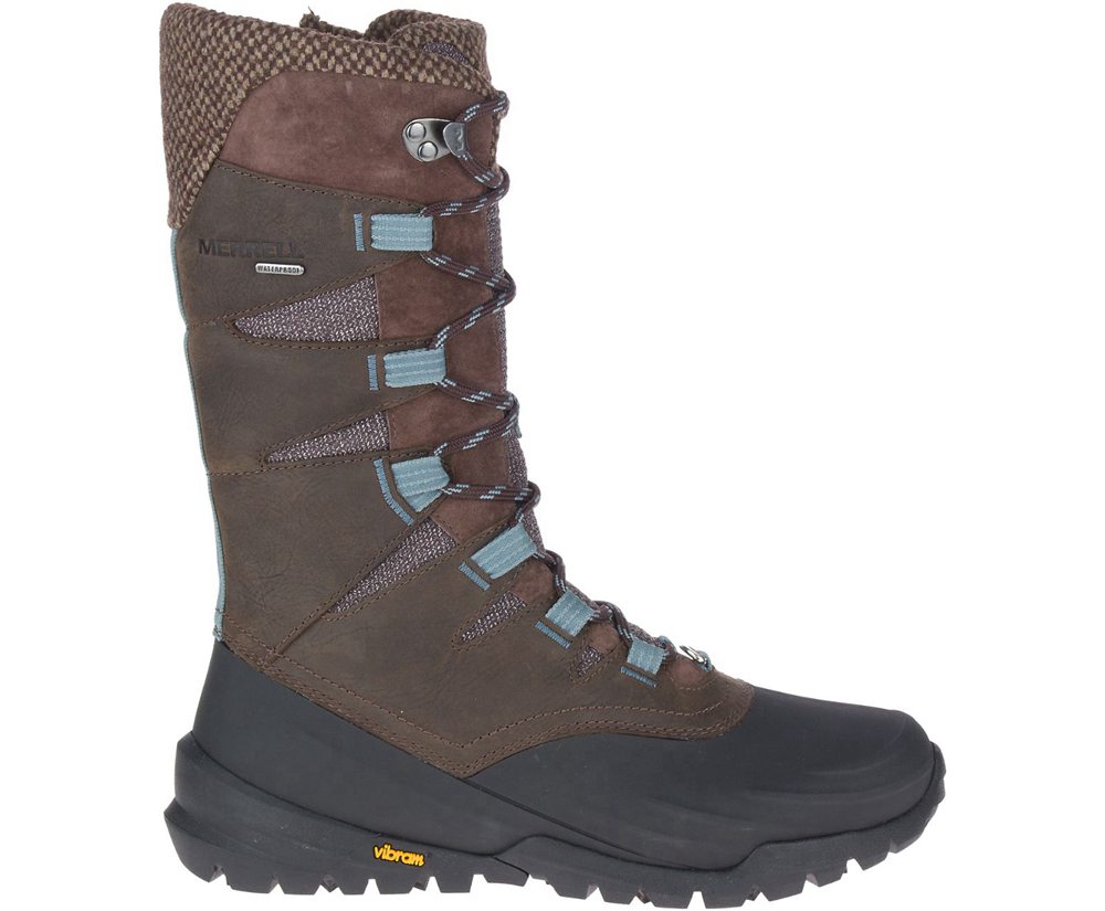Botas Senhora - Merrell Thermo Aurora 2 Tall Shell Waterproof - Marrom - KCF632481